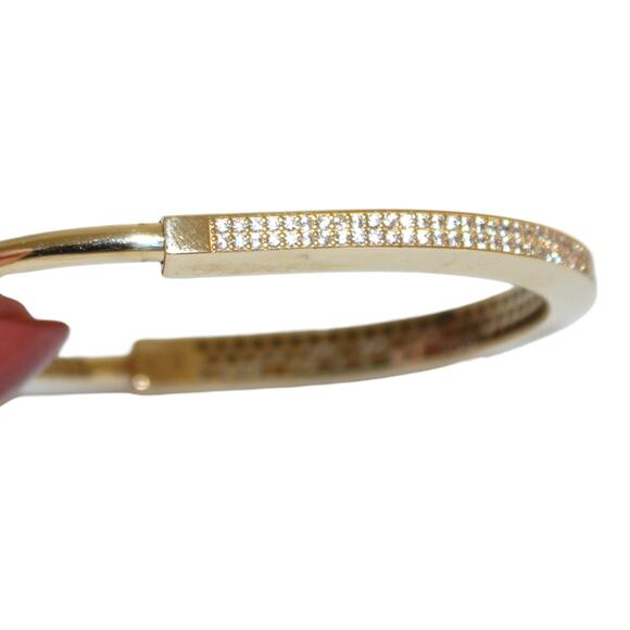 14k Solid Gold Lock Bangle Heavy Gold Bracelet 13.08 Grams - Picture 11 of 12